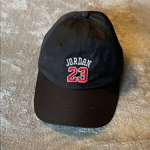 Jordan Black Cap with Red and White Embroidery